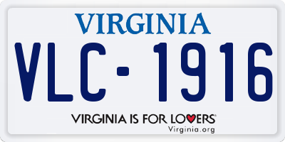VA license plate VLC1916