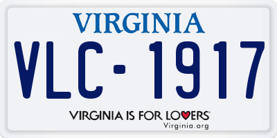 VA license plate VLC1917