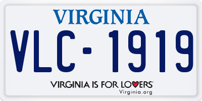 VA license plate VLC1919