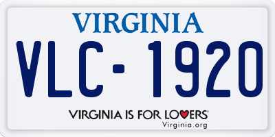 VA license plate VLC1920