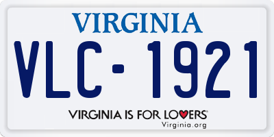 VA license plate VLC1921