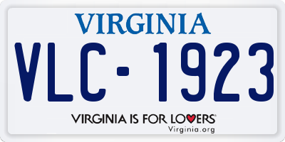 VA license plate VLC1923