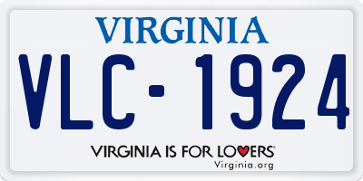 VA license plate VLC1924