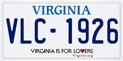 VA license plate VLC1926