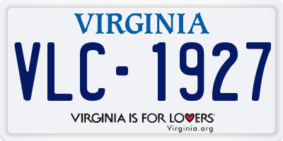 VA license plate VLC1927