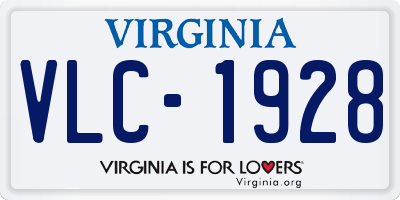 VA license plate VLC1928