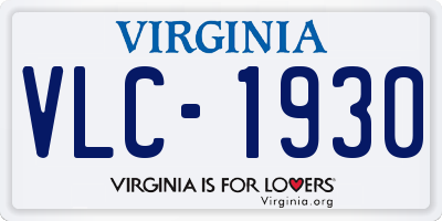 VA license plate VLC1930