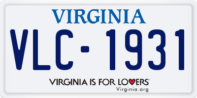 VA license plate VLC1931