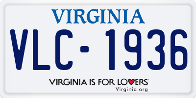 VA license plate VLC1936