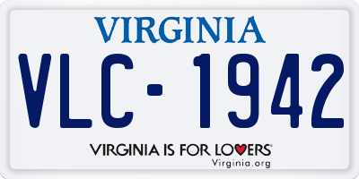 VA license plate VLC1942