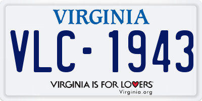 VA license plate VLC1943