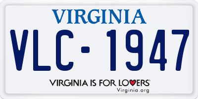 VA license plate VLC1947