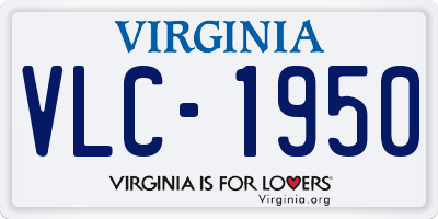 VA license plate VLC1950