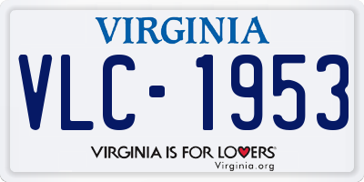 VA license plate VLC1953