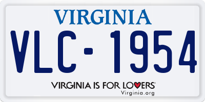 VA license plate VLC1954