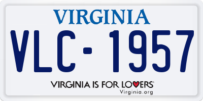 VA license plate VLC1957