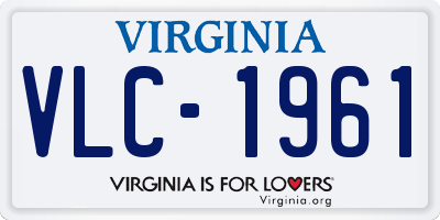 VA license plate VLC1961