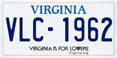 VA license plate VLC1962