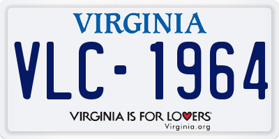 VA license plate VLC1964
