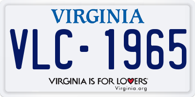 VA license plate VLC1965