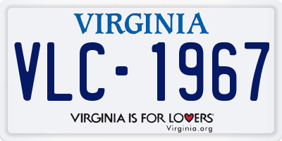 VA license plate VLC1967