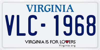 VA license plate VLC1968