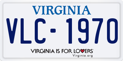 VA license plate VLC1970