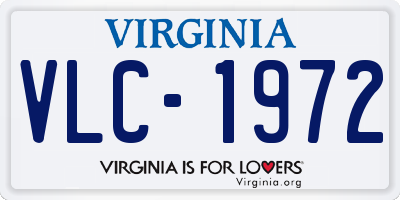 VA license plate VLC1972