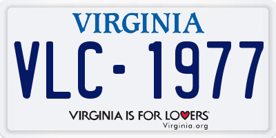 VA license plate VLC1977