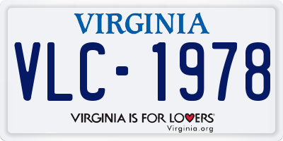 VA license plate VLC1978