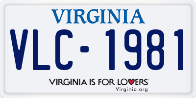 VA license plate VLC1981