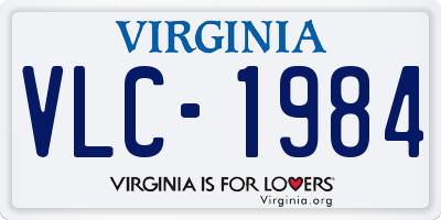 VA license plate VLC1984