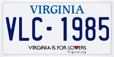 VA license plate VLC1985