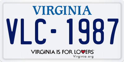VA license plate VLC1987