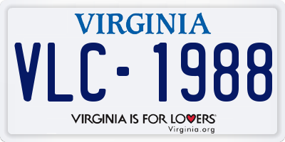 VA license plate VLC1988