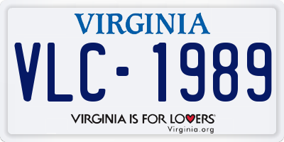 VA license plate VLC1989