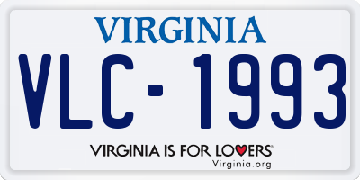 VA license plate VLC1993