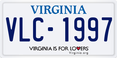 VA license plate VLC1997