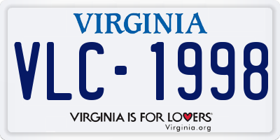 VA license plate VLC1998