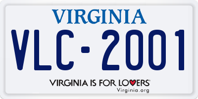 VA license plate VLC2001