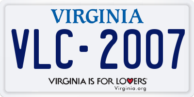 VA license plate VLC2007