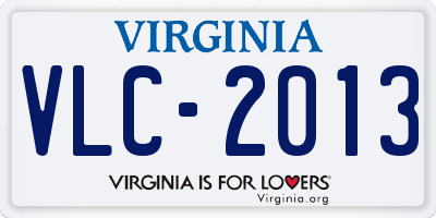 VA license plate VLC2013