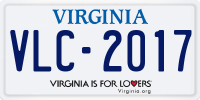 VA license plate VLC2017