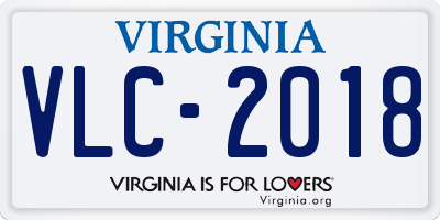 VA license plate VLC2018