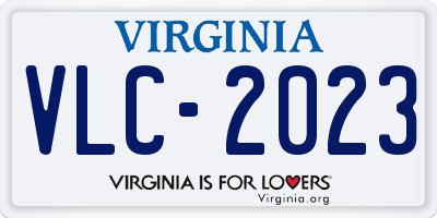 VA license plate VLC2023