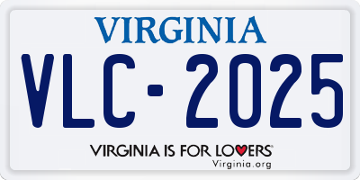 VA license plate VLC2025
