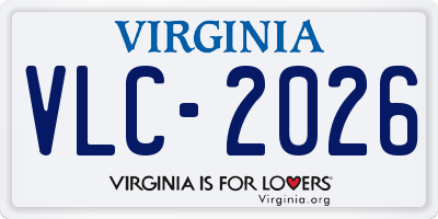 VA license plate VLC2026