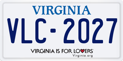 VA license plate VLC2027