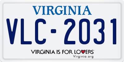 VA license plate VLC2031