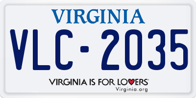 VA license plate VLC2035